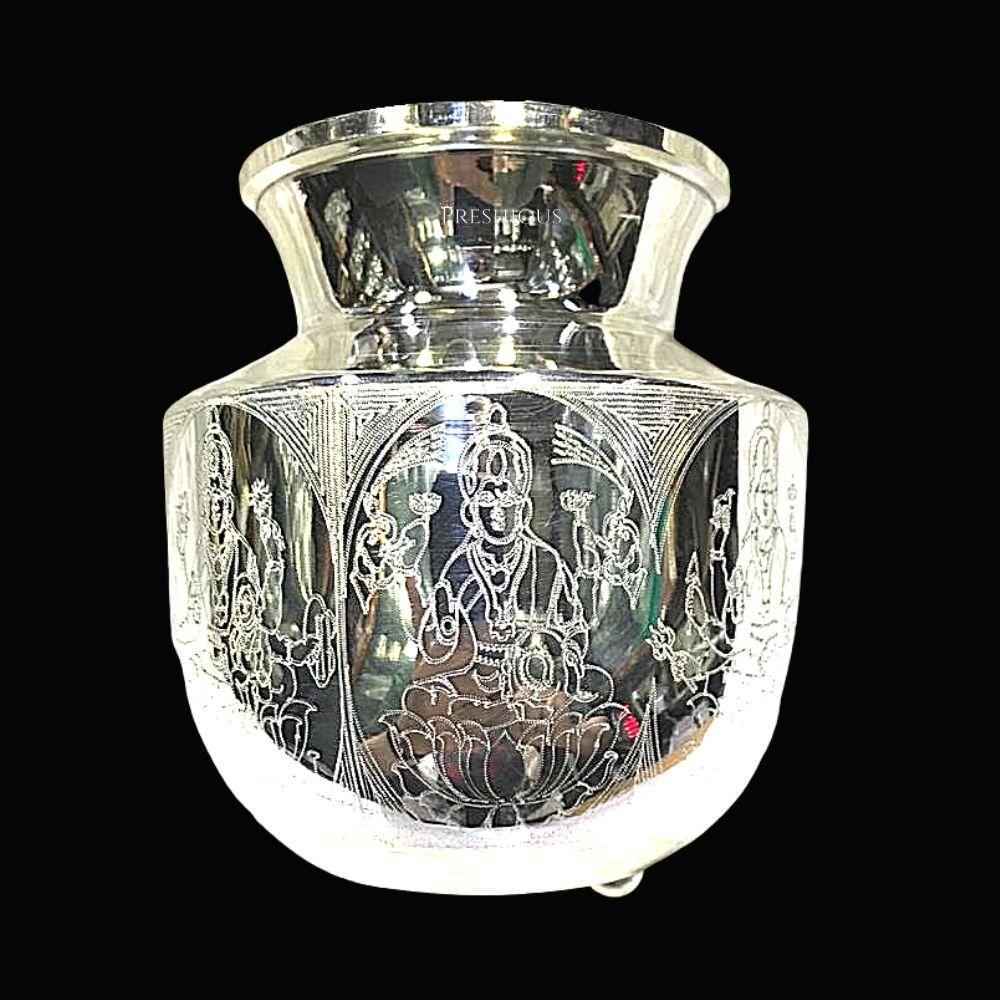 Silver Ashtalakshmi Lota, 360 grams, BIS Hallmarked