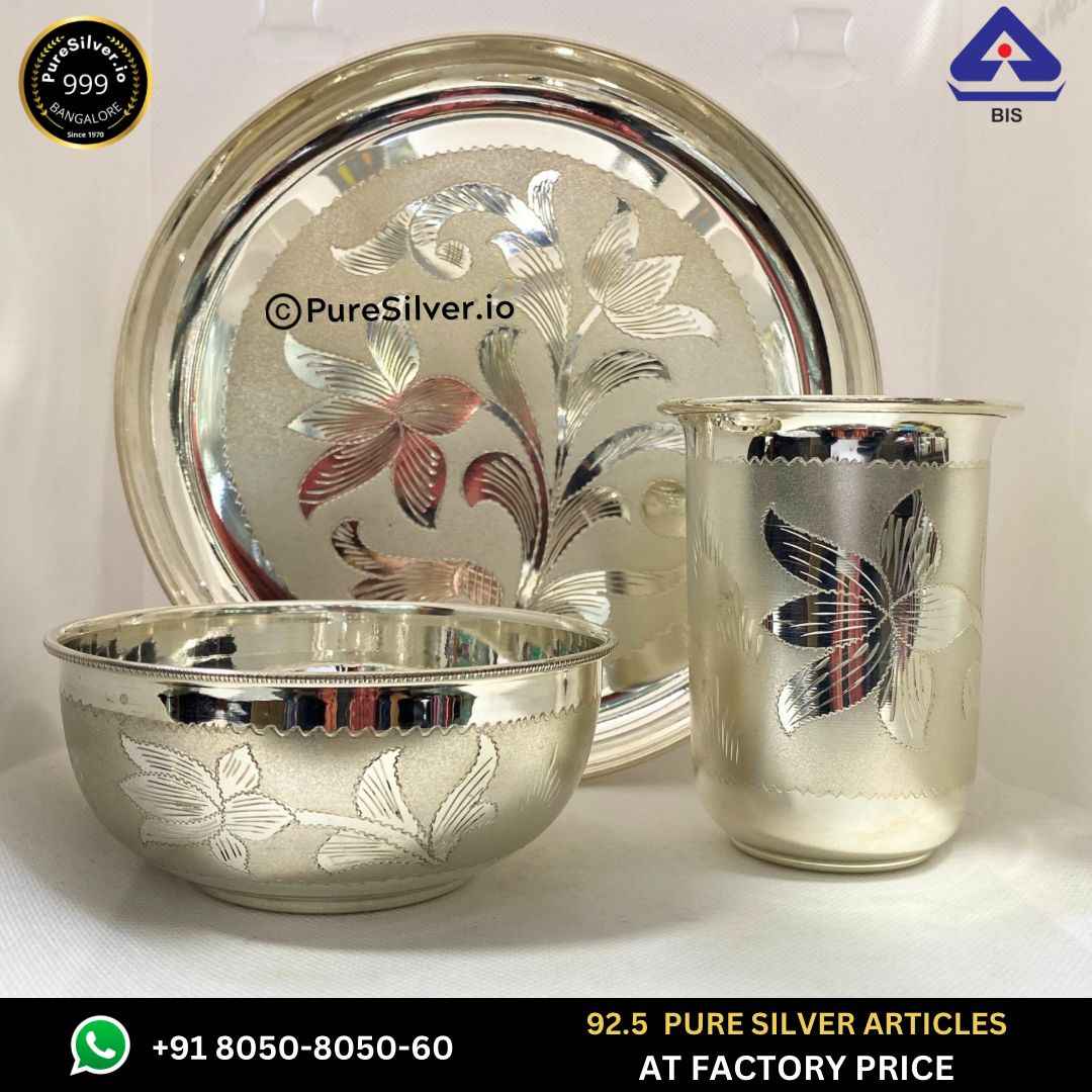Pure Silver Dinner Set with 925 BIS Hallmark, 430 grams, BIS Hallmarked