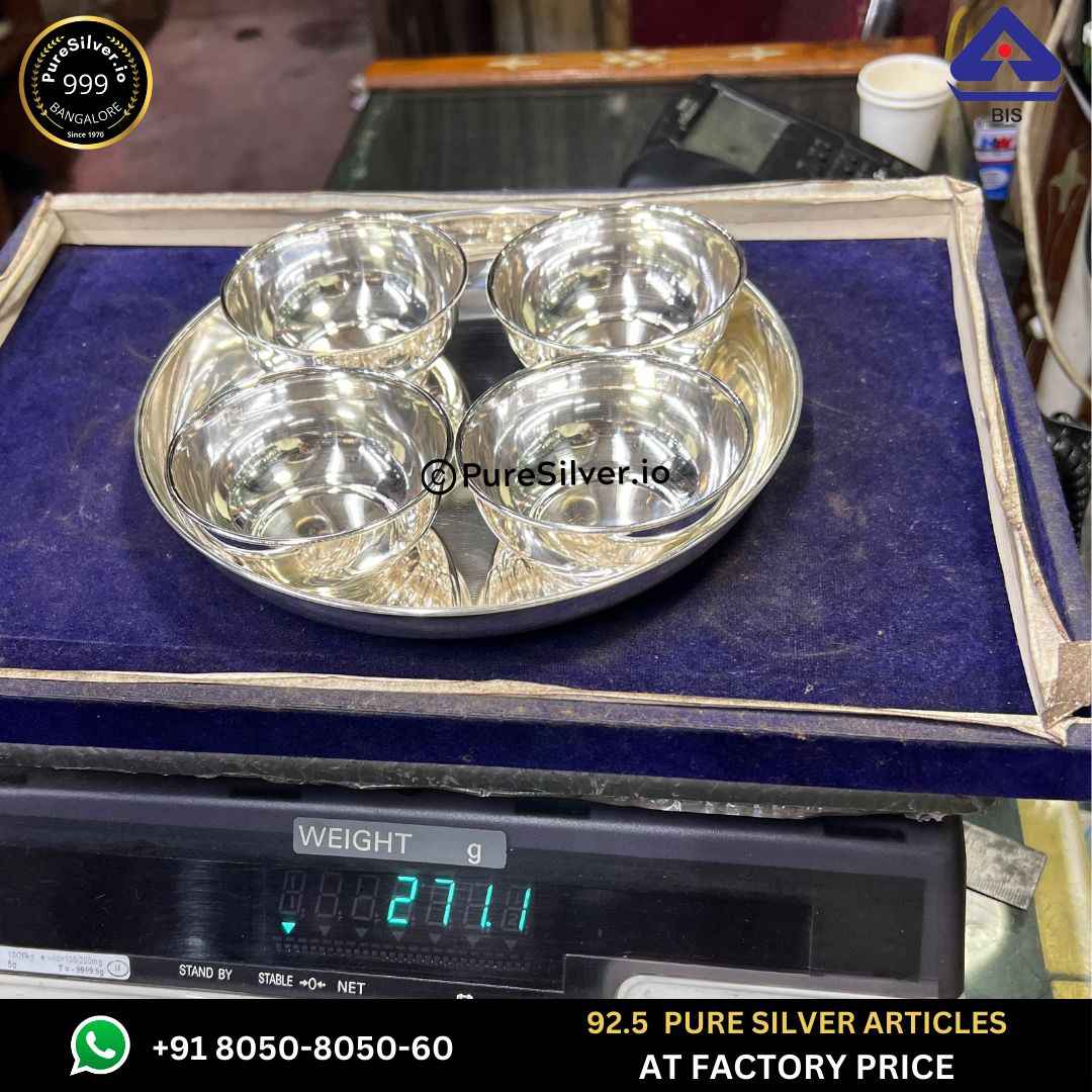 Pure Silver Dinner Set with 925 BIS Hallmark, 270 grams, BIS Hallmarked