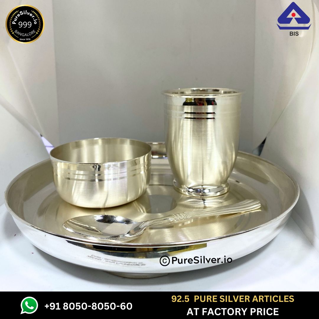 6 inches Pure Silver Dinner Set for Baby ~200 gms -