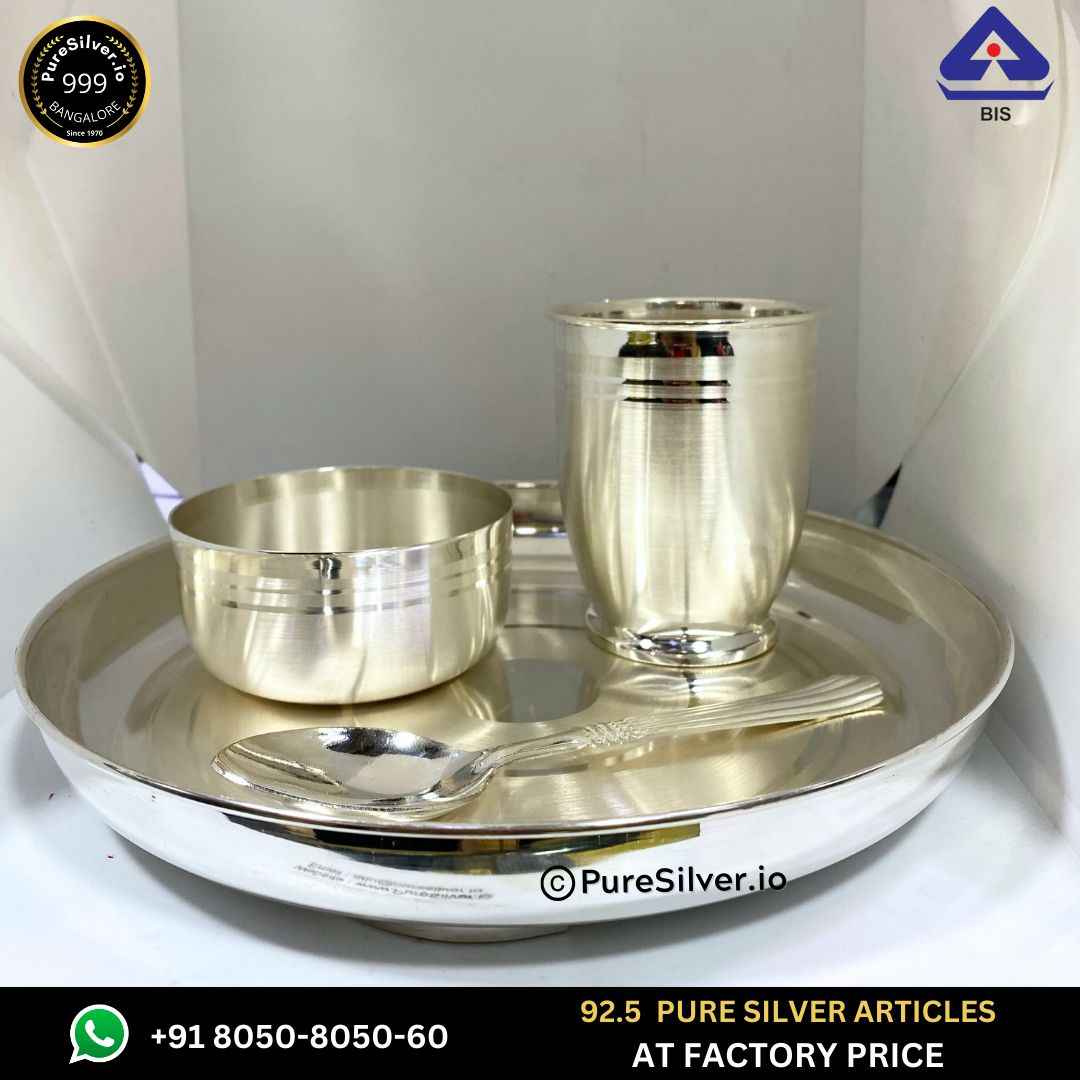 6 inches Pure Silver Dinner Set for Baby, 200 grams, BIS Hallmarked