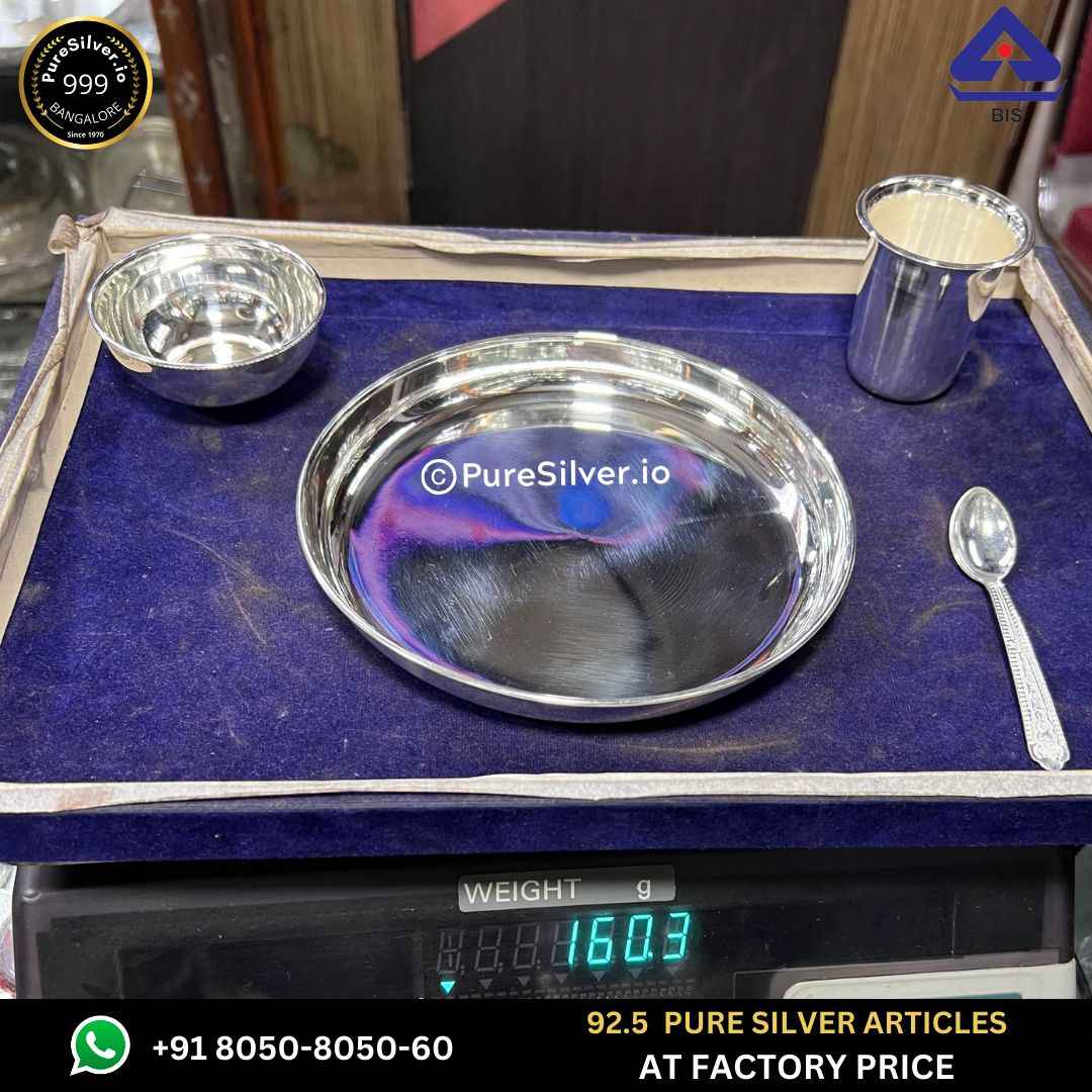 Pure Silver Dinner Set with 925 BIS Hallmark, 160 grams, BIS Hallmarked