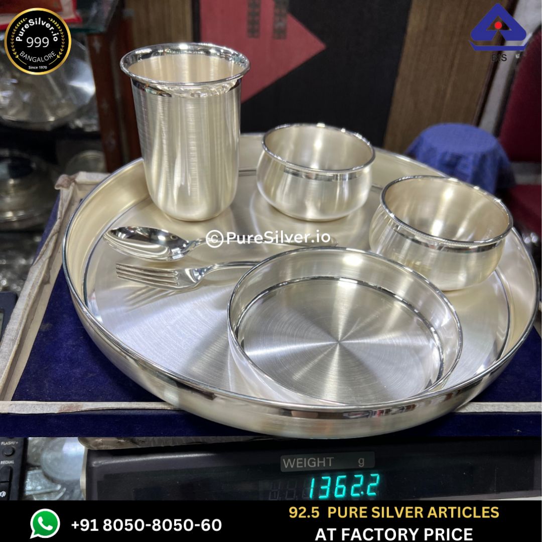 Pure Silver Dinner Set with 925 BIS Hallmark Custom Orders