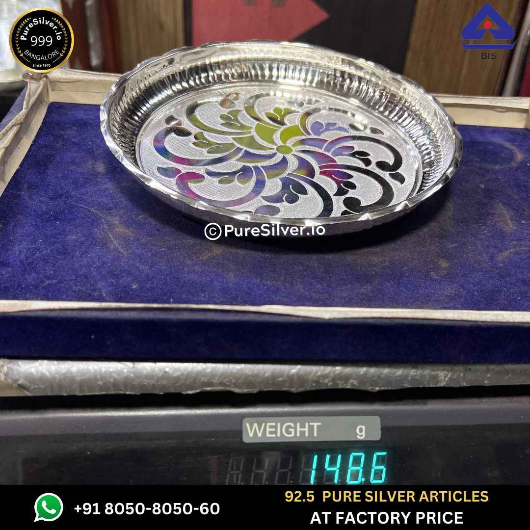 Pure Silver Plate with 925 BIS Hallmark, 150 grams, BIS Hallmarked
