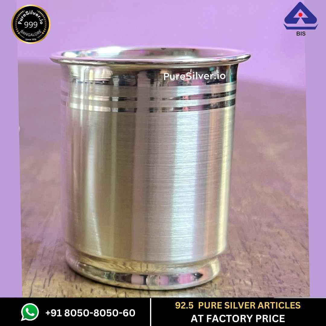 Rasna Pure Silver Glass, Emery| 925 Sterling Pure Silver (BIS Hallmarked) | WHOLESALE PRICE / Resell