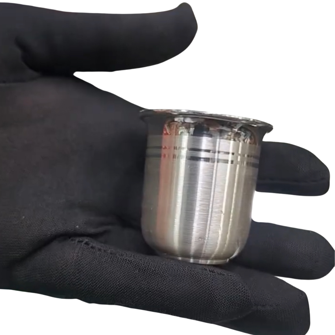 Small Maharaja Pure Silver Glass, Emery | 925 Sterling Pure Silver (BIS Hallmarked) | WHOLESALE PRICE / Resell