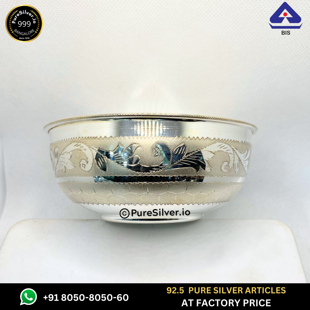 Pure Silver Bowl - 4.2" (W) * 2.2" (H) - | Custom Orders & Bulk from Silver Factory