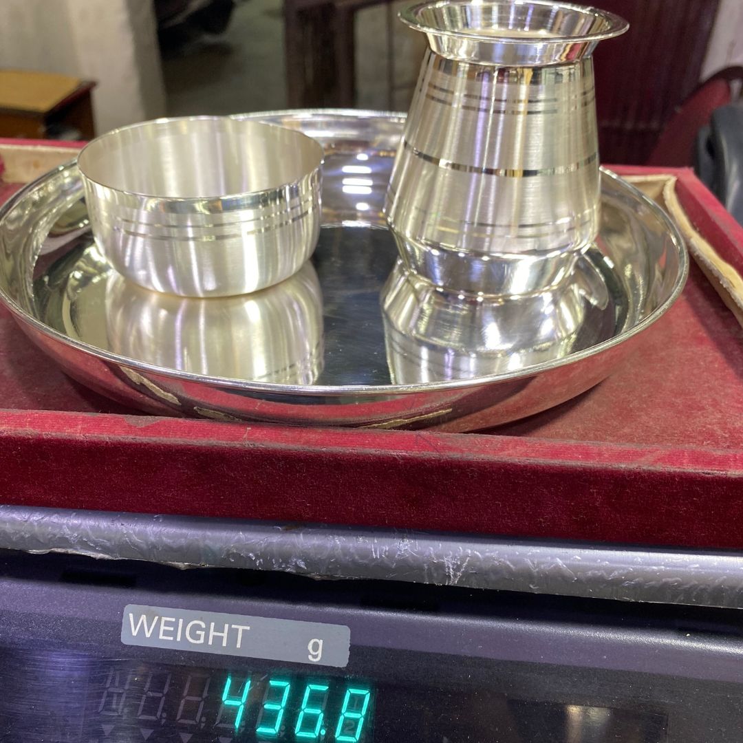 Pure Silver Dinner Set with 925 BIS Hallmark - | Custom Orders & Bulk from Silver Factory