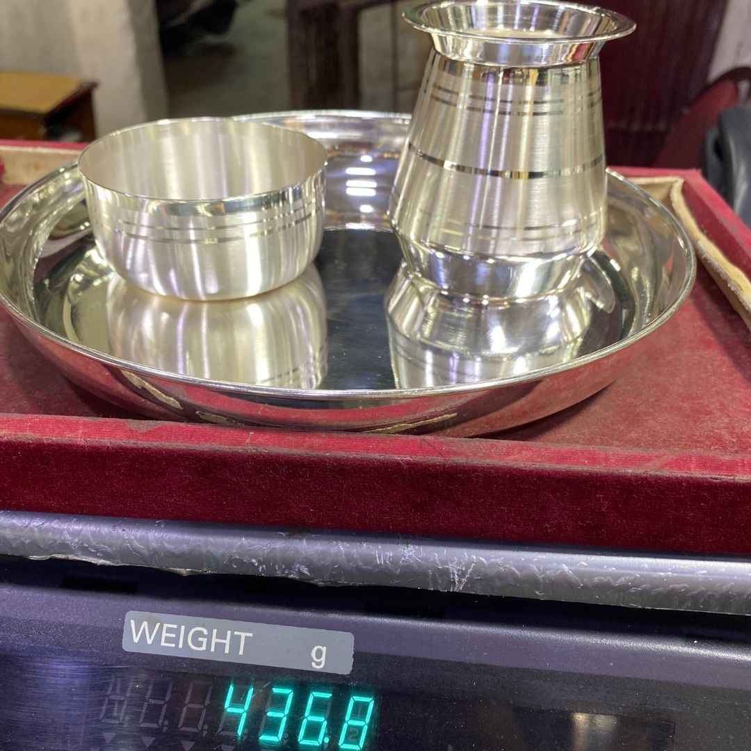 Pure Silver Dinner Set with 925 BIS Hallmark, 440 grams, BIS Hallmarked