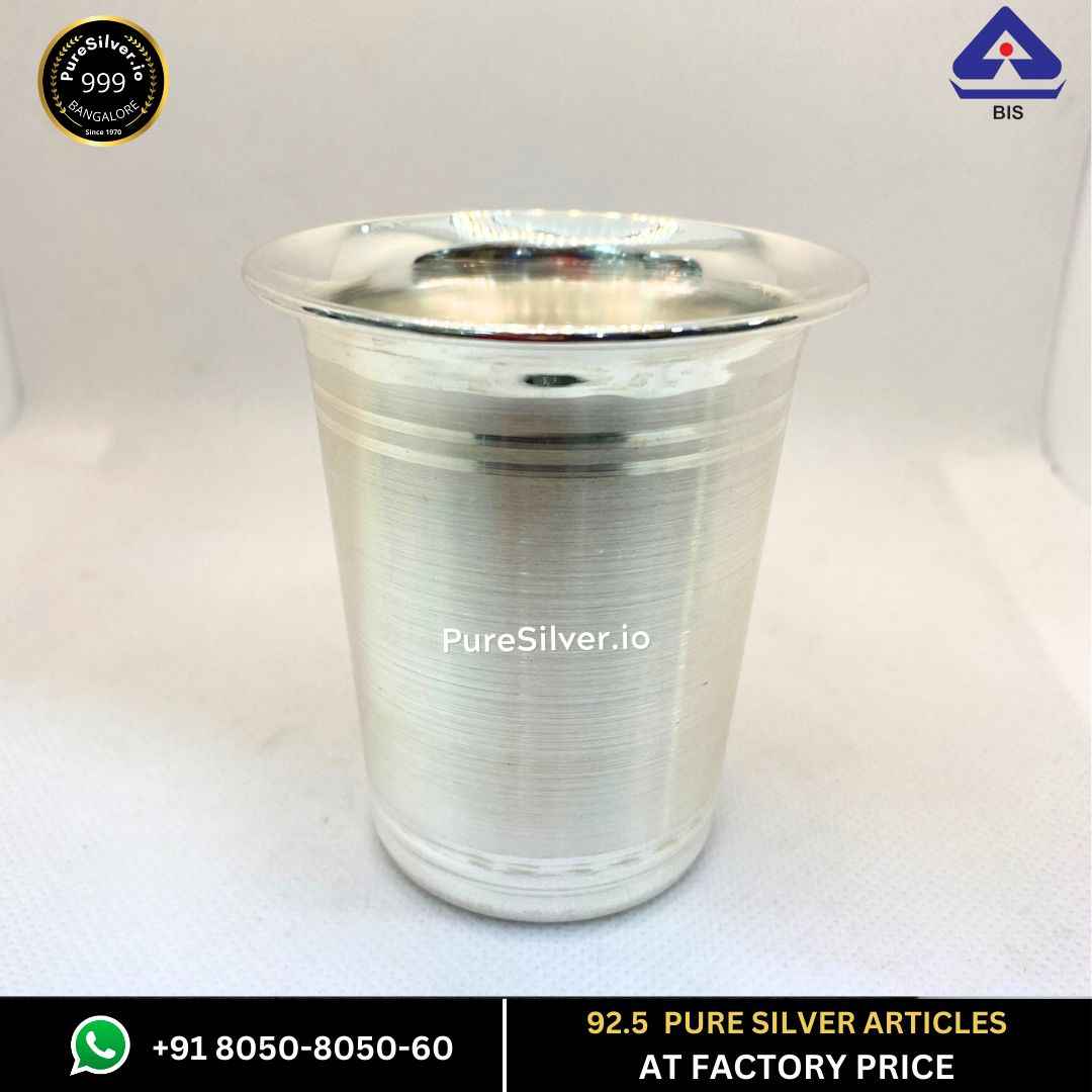 925 Sterling Silver Glass (V Pattern), 100 grams, BIS Hallmarked
