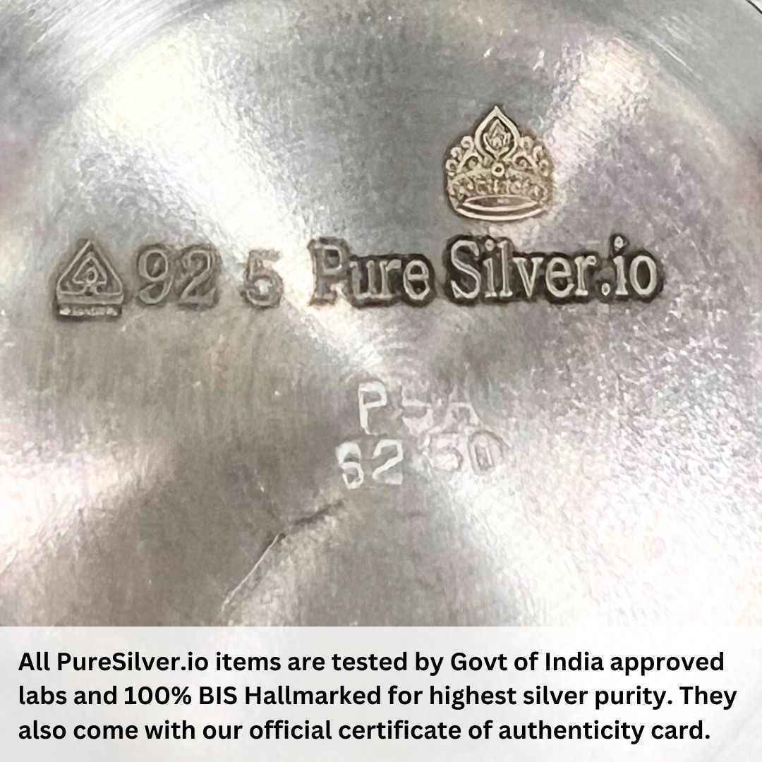 925 Sterling Silver Ashtalakshmi Kalash, 120 grams, BIS Hallmarked