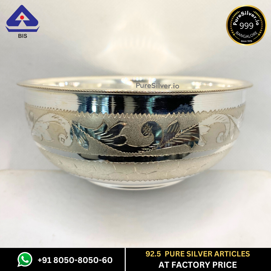925 Sterling Silver Delhi Bowl for Baby Silver Katori, 130 grams, BIS Hallmarked