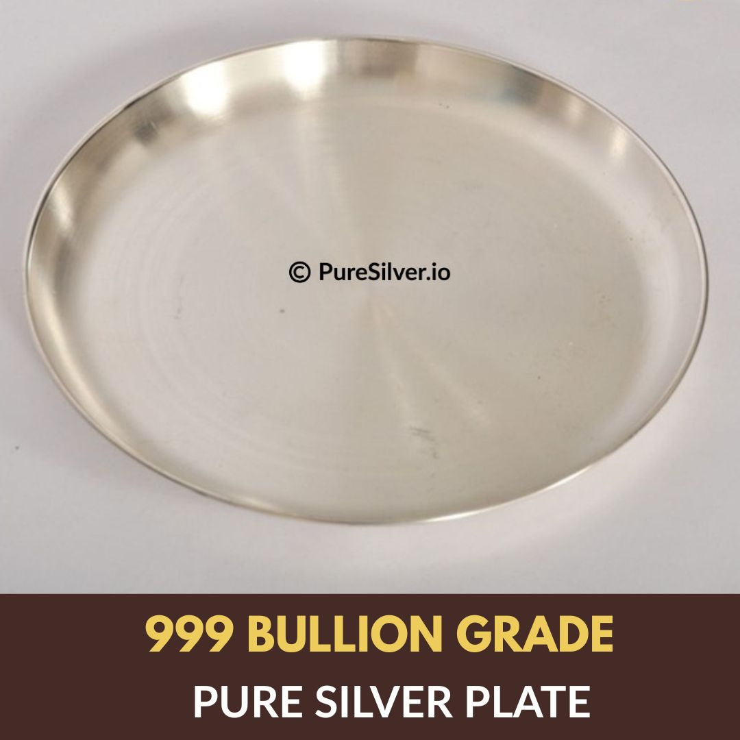 8 inches Pure Silver Dinner Set with 990 BIS Hallmark, NASTA Pattern