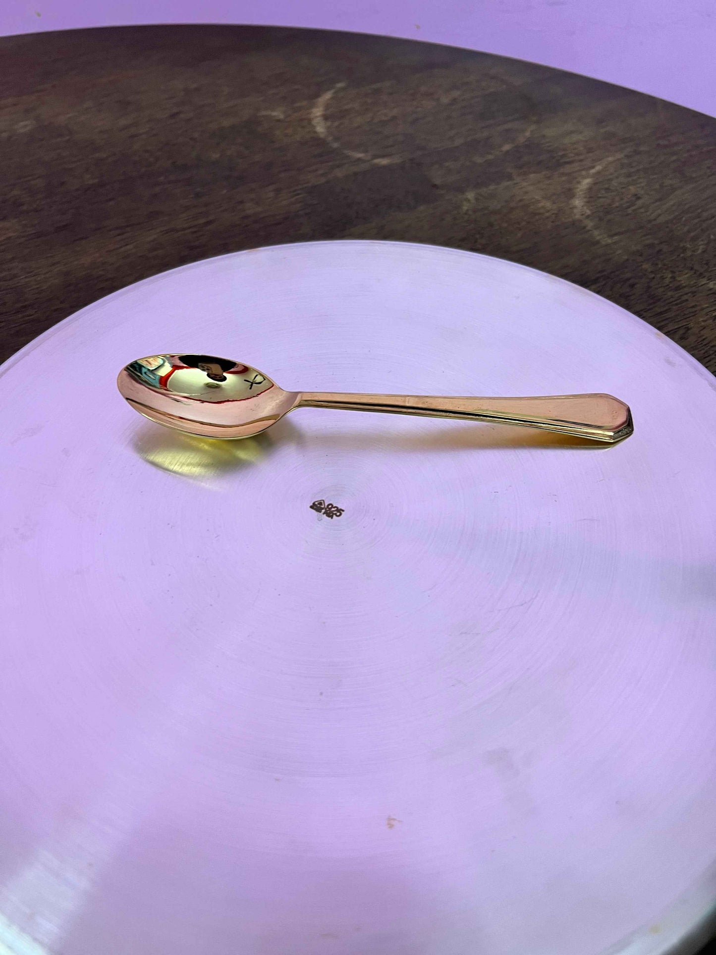 Pure Silver Spoon with 24k Pure Gold Plating and 925 BIS Hallmark, 20 grams, BIS Hallmarked
