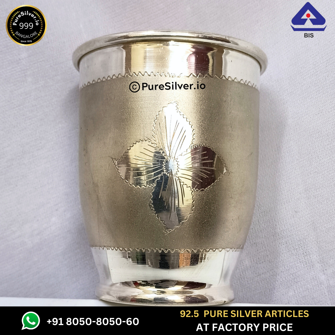 Pure Silver Glass (Chico Pattern), 40 grams, BIS Hallmarked - PureSilver.io