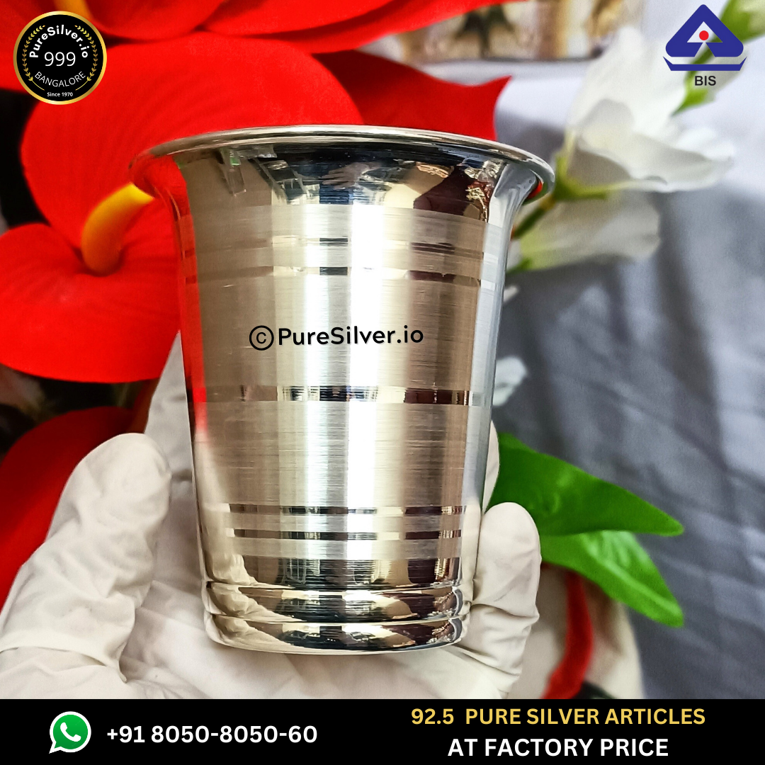 925 Sterling Silver Glass (V Pattern) - 80 grams -