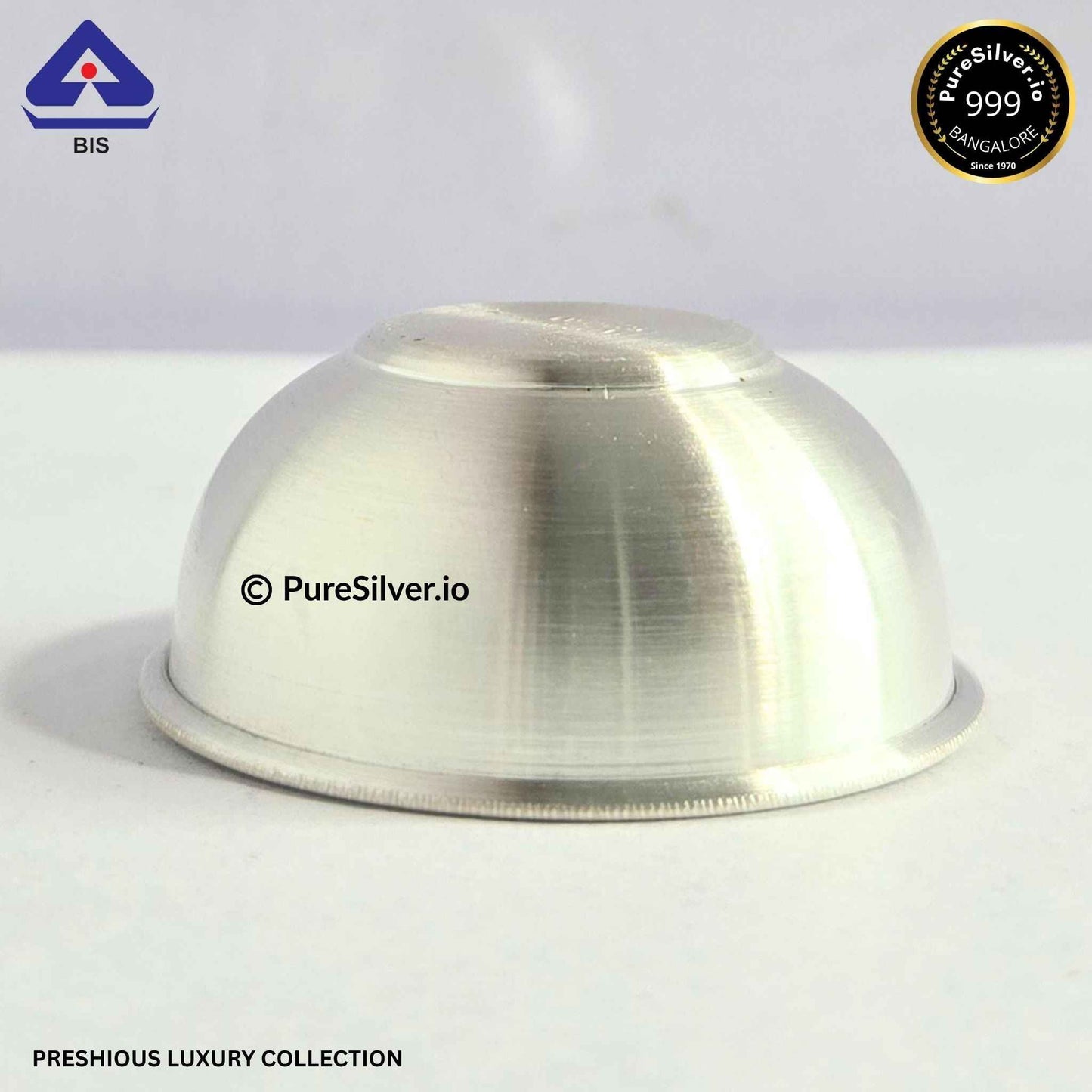 925 Silver Bowl - 4.2 inches (W) 2.2 inches (H) ~63 grams DELHI PATTERN