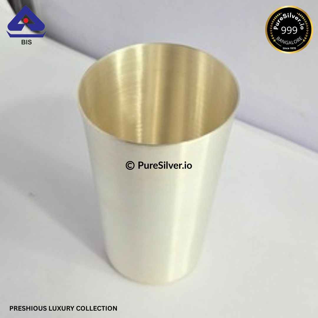 925 Silver Glass - 450 ml, 5.25 inches (~206 grams) MARWADI PATTERN