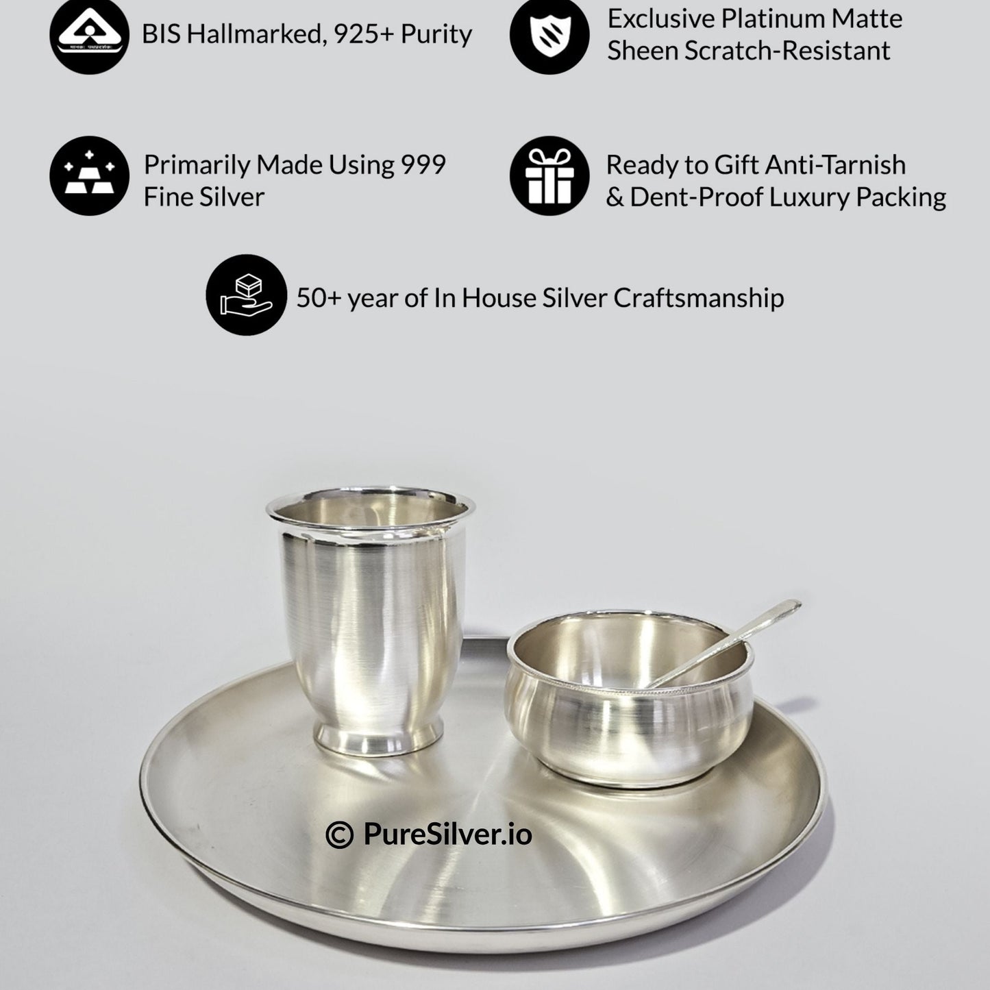 925 Silver Glass - 250 ml, 3.5 inches (~63 grams) CHICO PATTERN