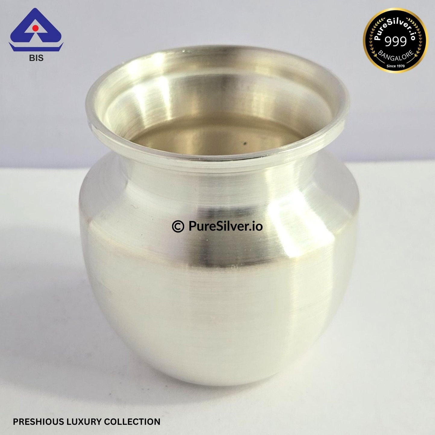 925 Silver Kalash - 1650 ml, 6 inches (~515 grams) CHAMBU PATTERN