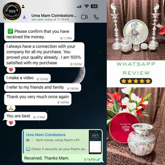 Malabar Pure Silver Glass, Mirror Finished | 925 Sterling Pure Silver (BIS Hallmarked) | WHOLESALE PRICE / Resell
