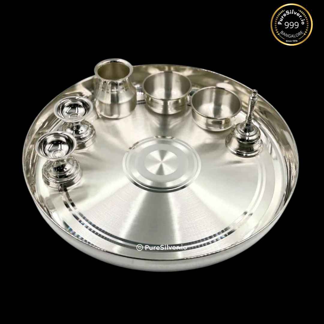 PRESHIOUS Silver Pooja Thali Set Models (35+ Designs)