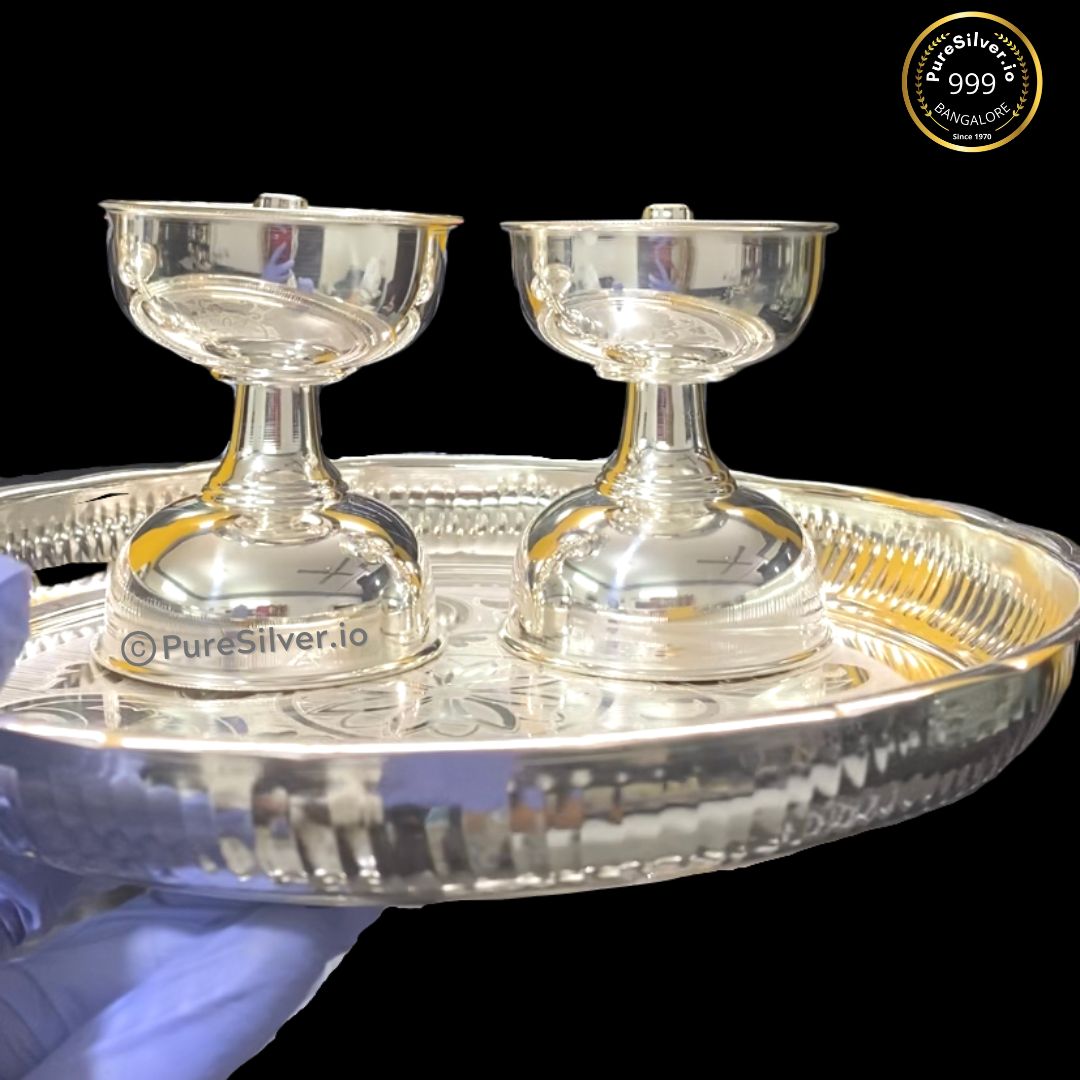 Bangalore Arivana Pooja Thali Set - 452 grams - | Custom Orders & Bulk from Silver Factory