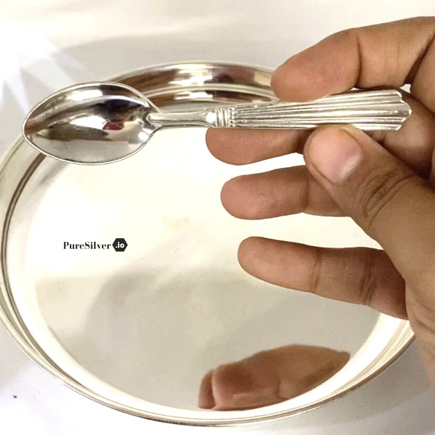 178 grams Small Silver Spoon And Plate For Baby | Custom Silver Article Design55 - | Custom Orders & Bulk from Silver Factory