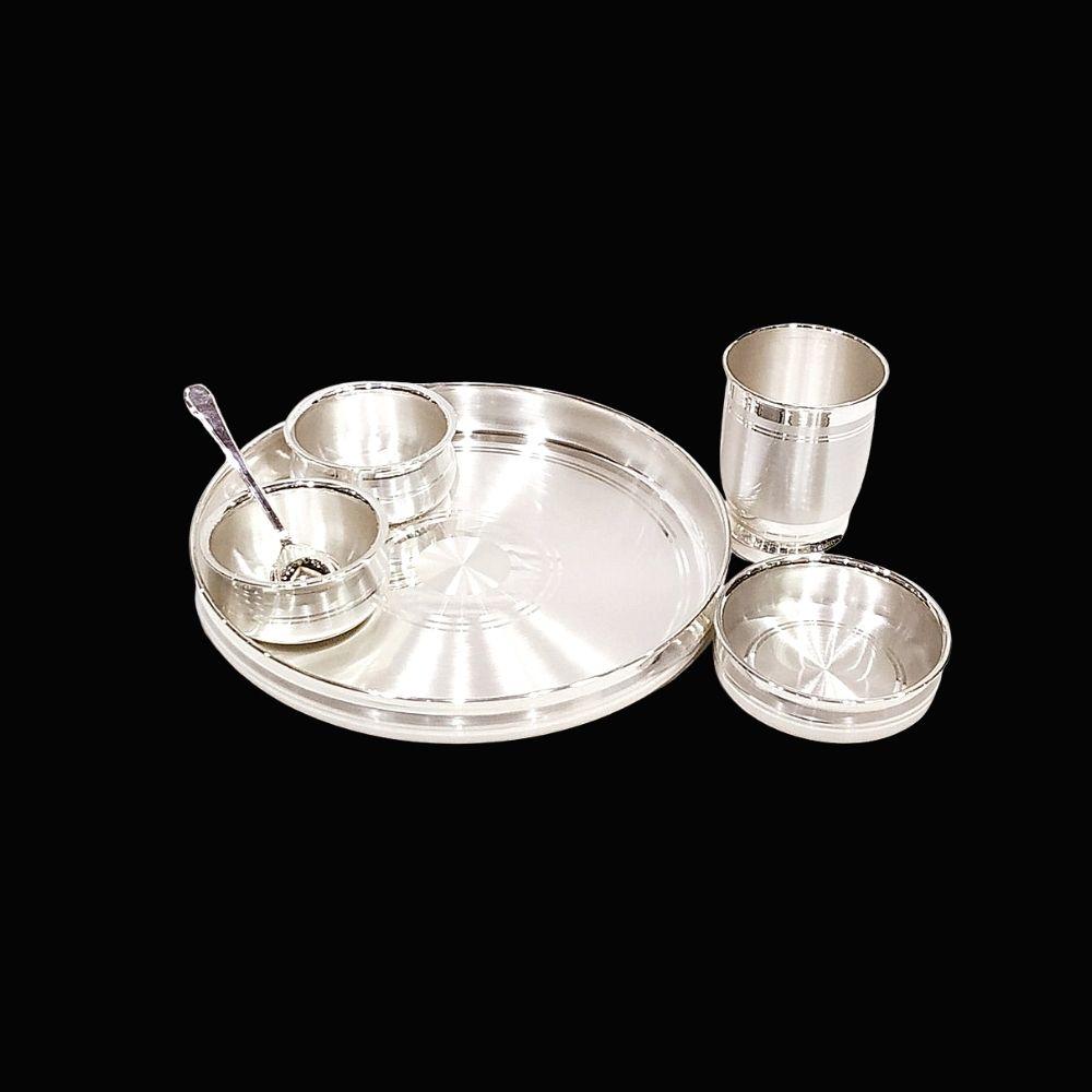 909 grams Pure Silver Krishna Matka Bombay Dinner Set - Emery Polished - | Custom Orders & Bulk from Silver Factory