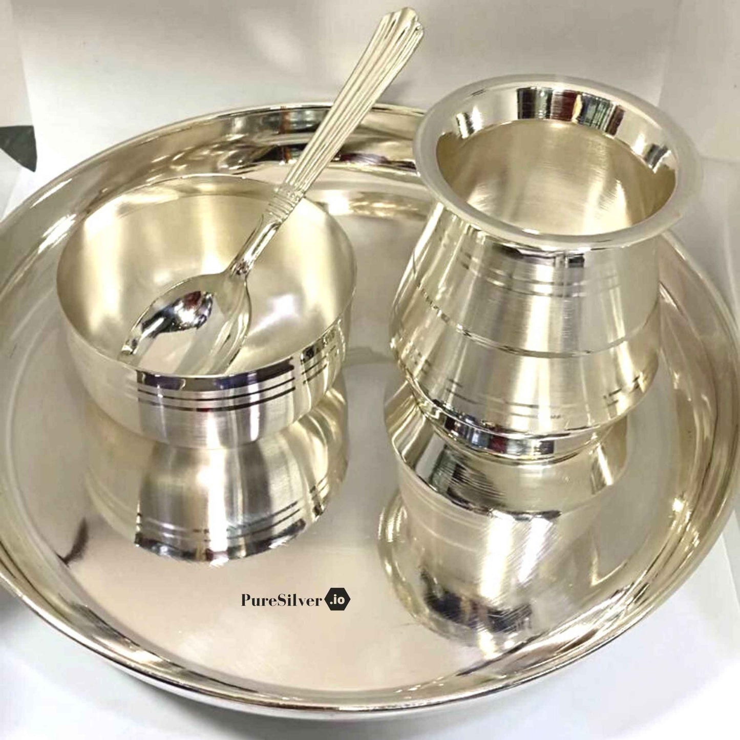Custom Silver Dinner Set For Baby & Kids Emery Design Custom Silver Article Design64, 450 grams, BIS Hallmarked