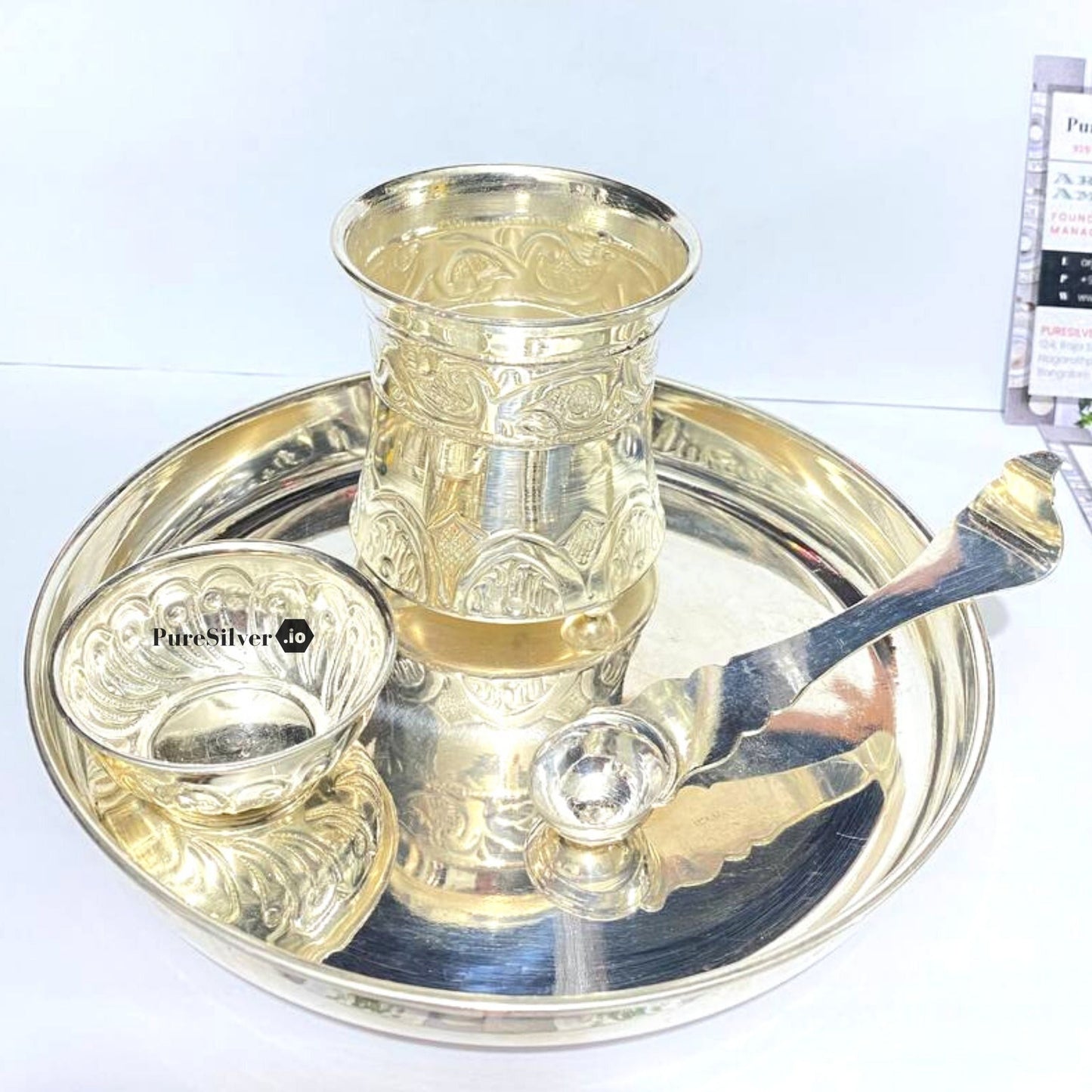 358 grams Silver Dinner Set For Baby | Custom Silver Article Design66 - | Custom Orders & Bulk from Silver Factory