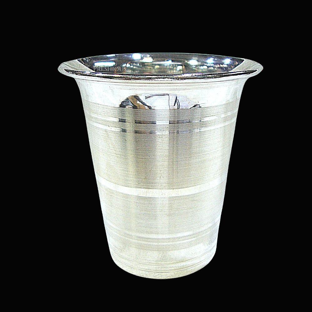 53 grams Pure Silver Glass (V Pattern) - Emery Polished - | Custom Orders & Bulk from Silver Factory