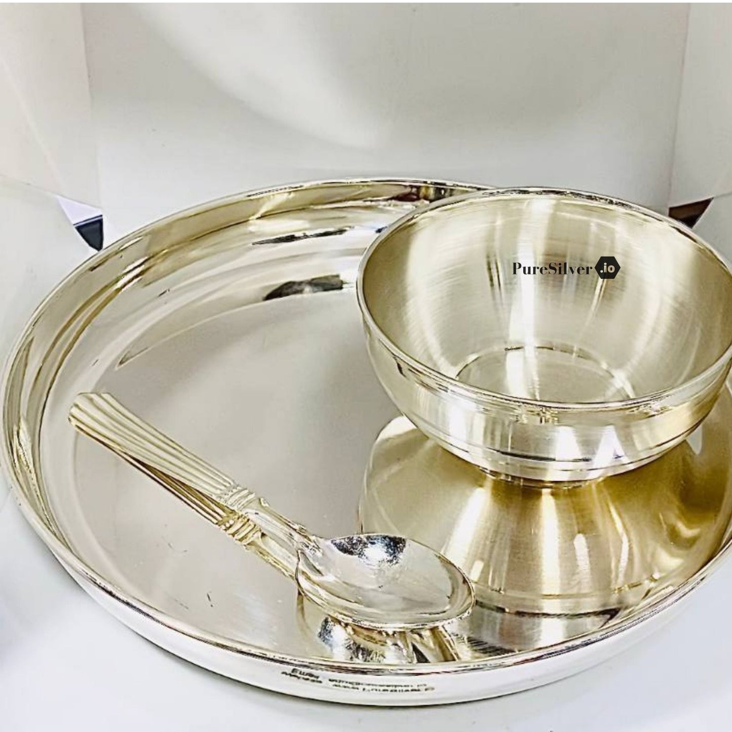 323 grams Custom Silver Dinner Set For Baby | Custom Silver Article Design76 - | Custom Orders & Bulk from Silver Factory