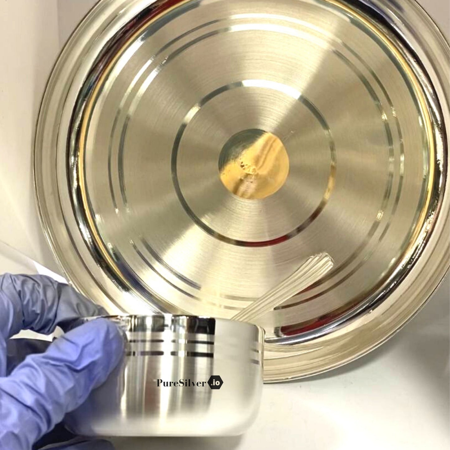 366 grams Silver Bowl for Baby | Silver KatoriAnd Plate For Baby | Custom Silver Article Design80 - | Custom Orders & Bulk from Silver Factory