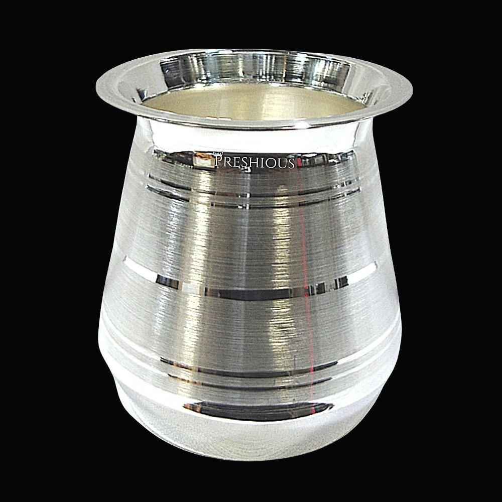 Pure Silver Marwadi Chambu (Lota) Emery Polished, 150 grams, BIS Hallmarked