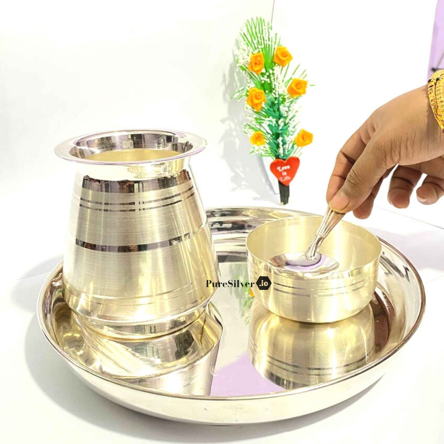 Custom Silver Dinner Set For Baby & Kids Custom Silver Article Design81, 500 grams, BIS Hallmarked