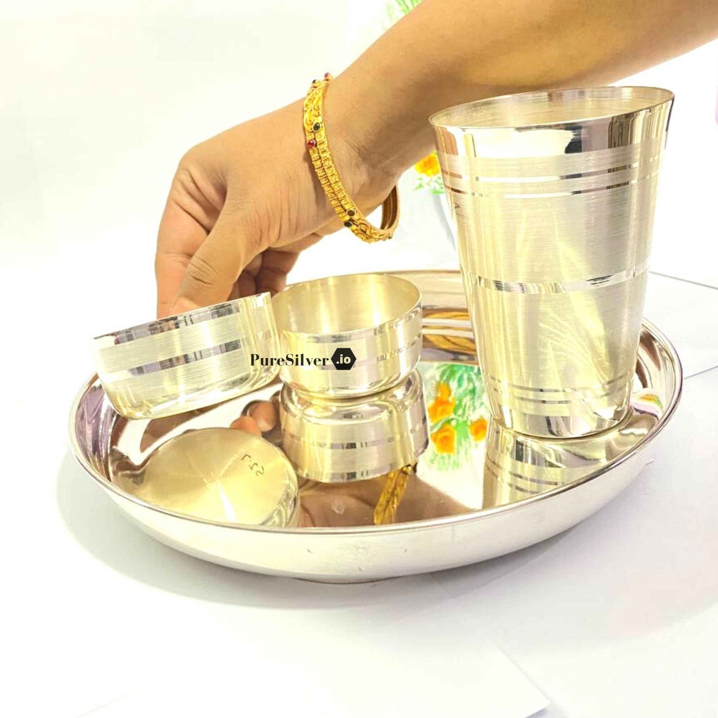 Custom Silver Dinner Set For Baby & Kids Custom Silver Article Design82, 460 grams, BIS Hallmarked