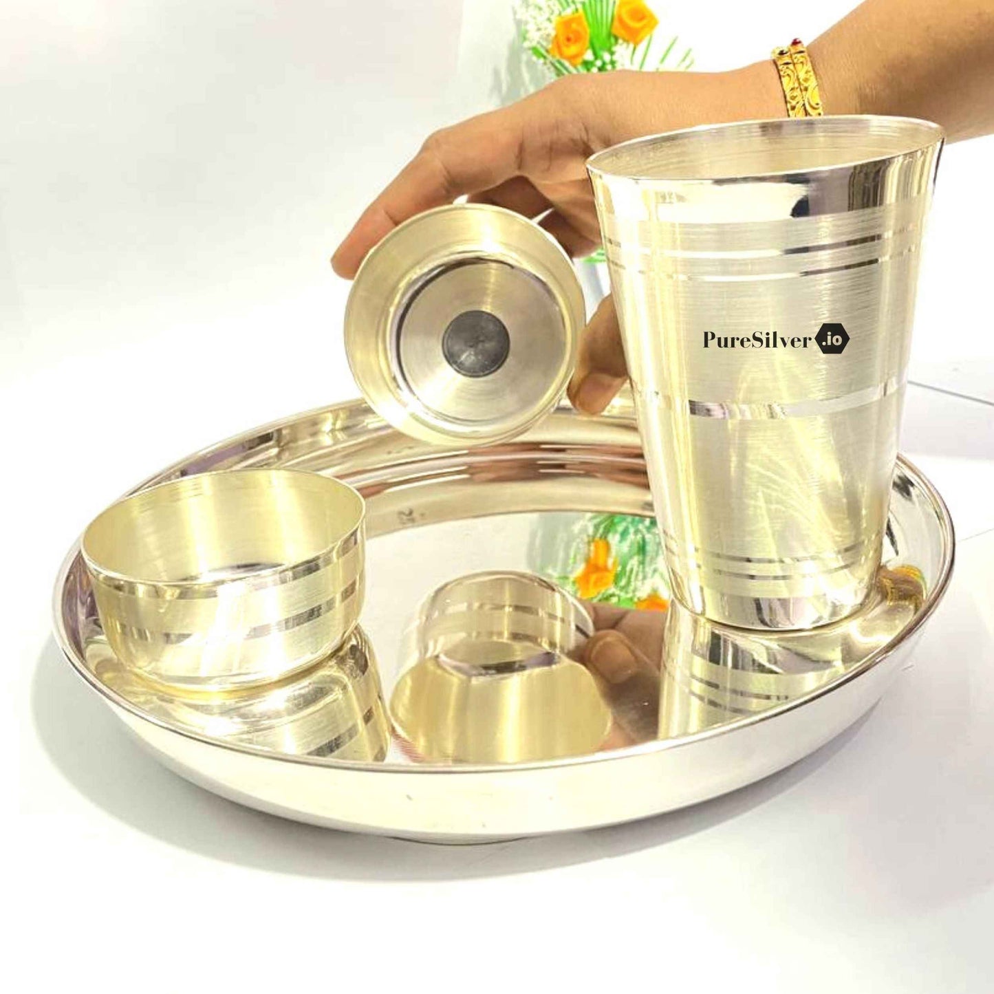 Custom Silver Dinner Set For Baby & Kids Custom Silver Article Design84, 510 grams, BIS Hallmarked