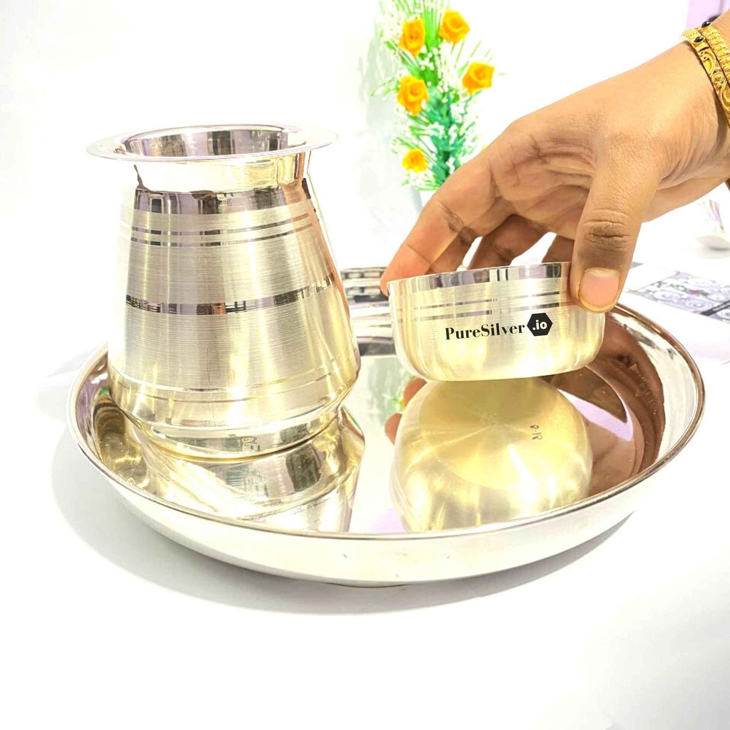 Custom Silver Dinner Set For Baby & Kids Custom Silver Article Design85, 530 grams, BIS Hallmarked