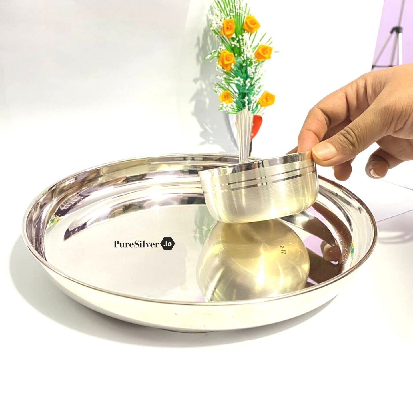 285 grams Silver Bowl for Baby | Silver KatoriFor Baby With Plate | Custom Silver Article Design86 - | Custom Orders & Bulk from Silver Factory