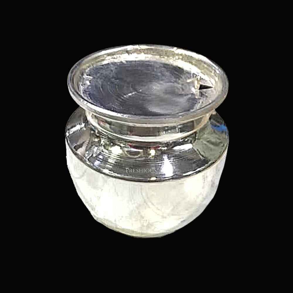 Pure Silver Gangai Kalash Chombu Mirror Finished, 130 grams, BIS Hallmarked