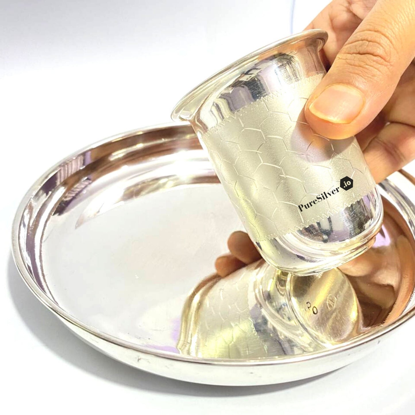 193 grams Silver Glass Set - Honeycomb Design | Custom Silver Article Design27 - | Custom Orders & Bulk from Silver Factory