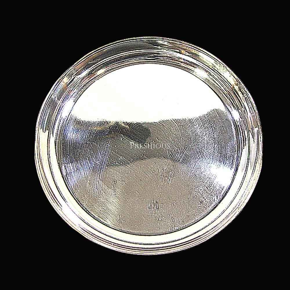 Pure Silver Plate for Pooja Light weight Bangalore Pattern Silver Thali for Eating Mirror Finished, 200 grams, BIS Hallmarked