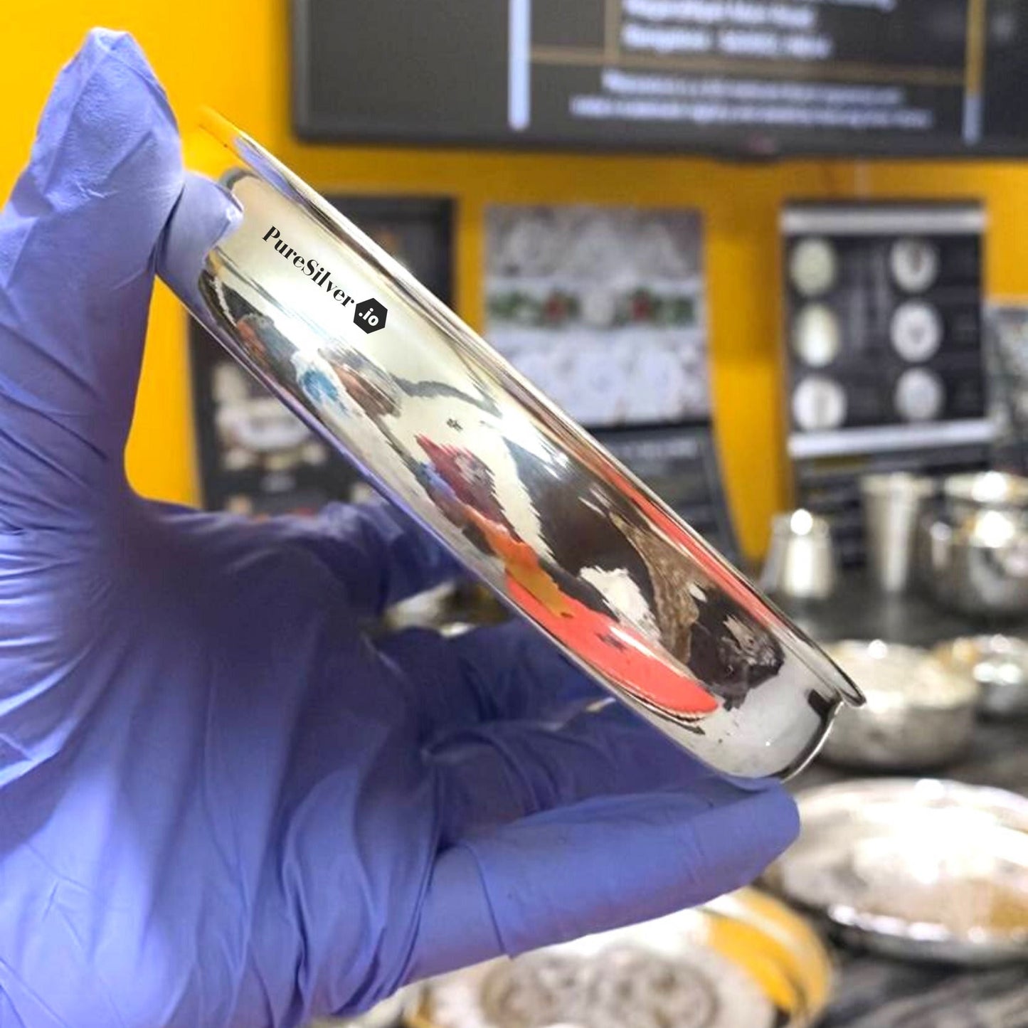 90 grams Silver Plate For Feeding Baby - Diamond Design | Custom Silver Article Design16 - | Custom Orders & Bulk from Silver Factory