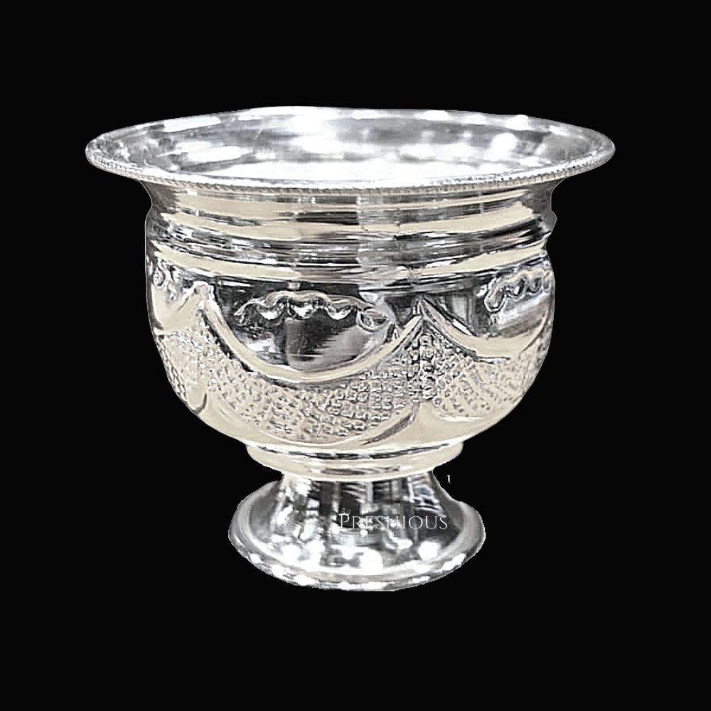 120 grams Pure Silver Miller Cups for Pooja (Set Of 2) - Embossed Indian Design and Mirror Finished - | Custom Orders & Bulk from Silver Factory