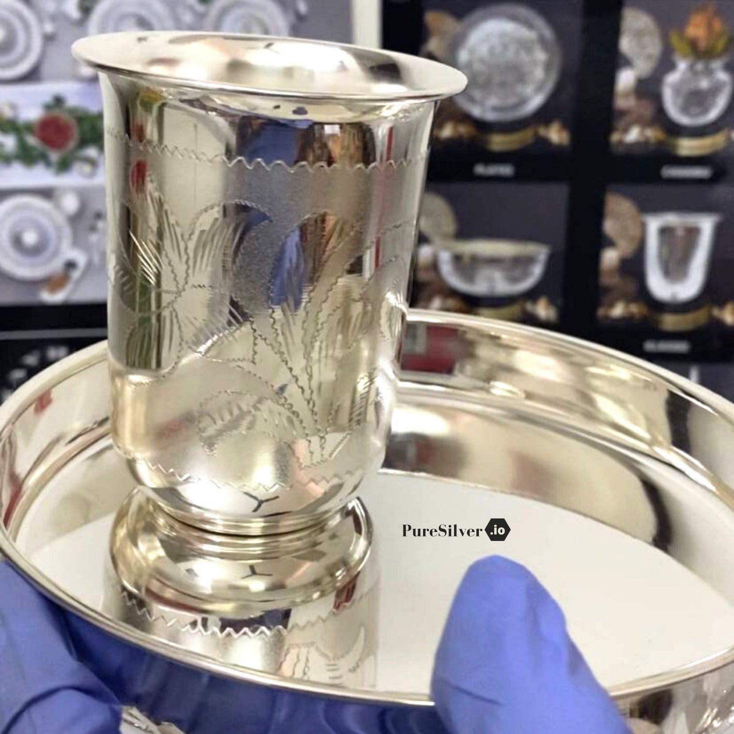 200 grams Silver Glass Set | Custom Silver Article Design7 - | Custom Orders & Bulk from Silver Factory