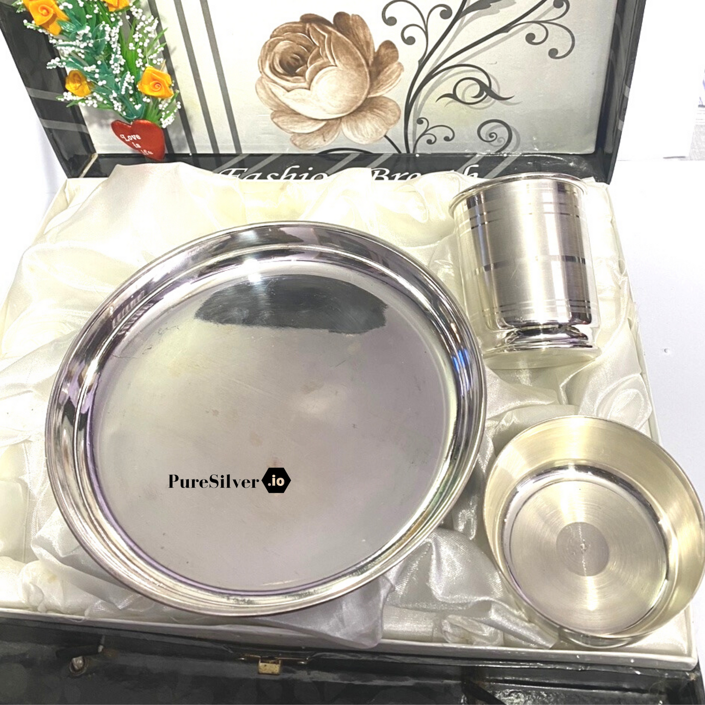 Custom Silver Dinner Set For Baby Custom Silver Article Design90, 360 grams, BIS Hallmarked