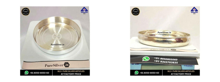 Original photographs of Bombay Satin and Matka Mirror silver plates in collection order.