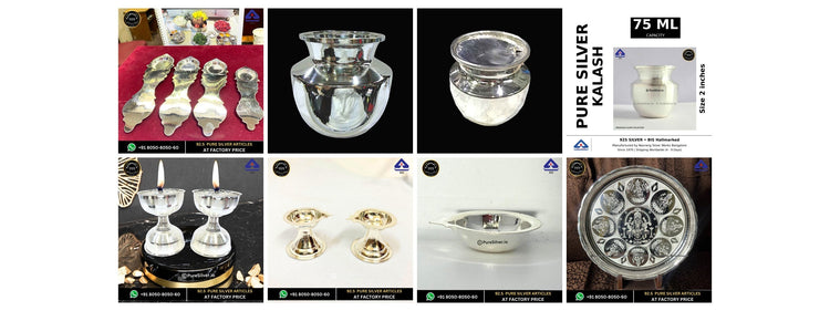 Eight original Akshaya Tritiya pooja gift photographs in collection order, Kapur Aarti first, four columns and two rows