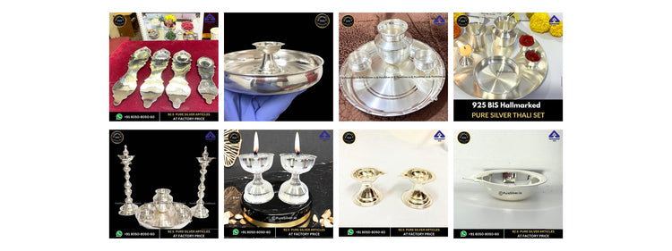Akshaya Tritiya collection: eight complete original product photographs in four columns and two rows, matching displayed order.